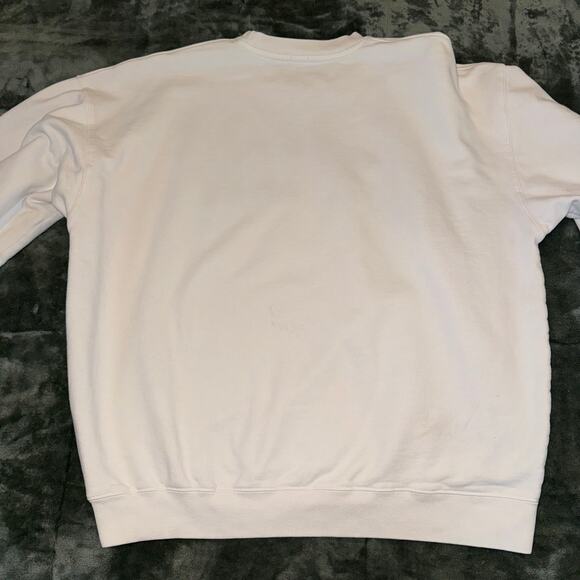 John Galt Brandy Melville Erica New York White Crewneck Sweater Size Large - Picture 2 of 10